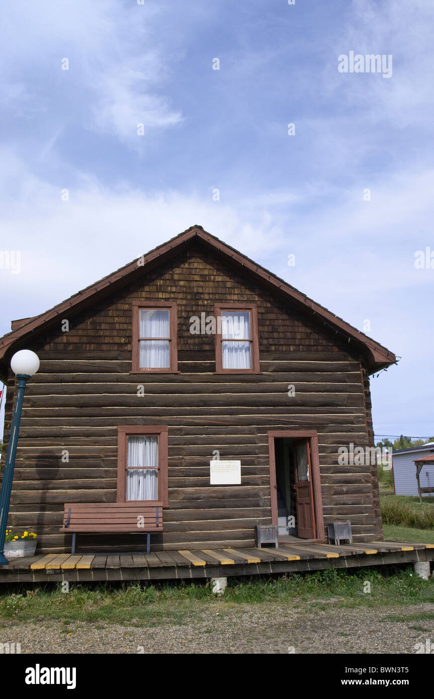 Fred Taylor House im Walter Wright Pioneer Village, Dawson Creek, British Columbia, Kanada. Stockfoto