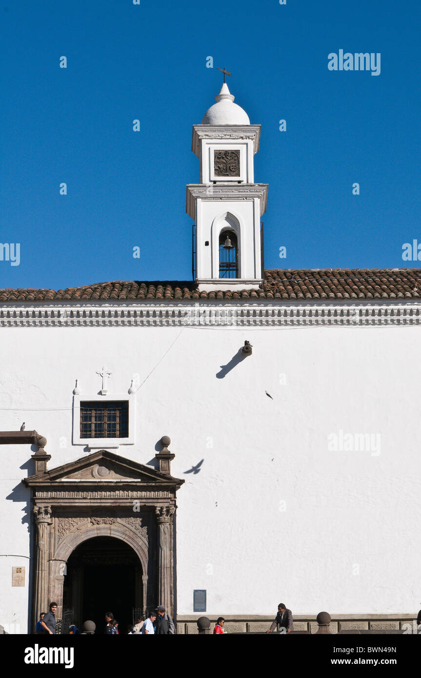 San Francisco Kirche und Plaza de San Francisco, historisches Zentrum, Quito, Ecuador. Stockfoto