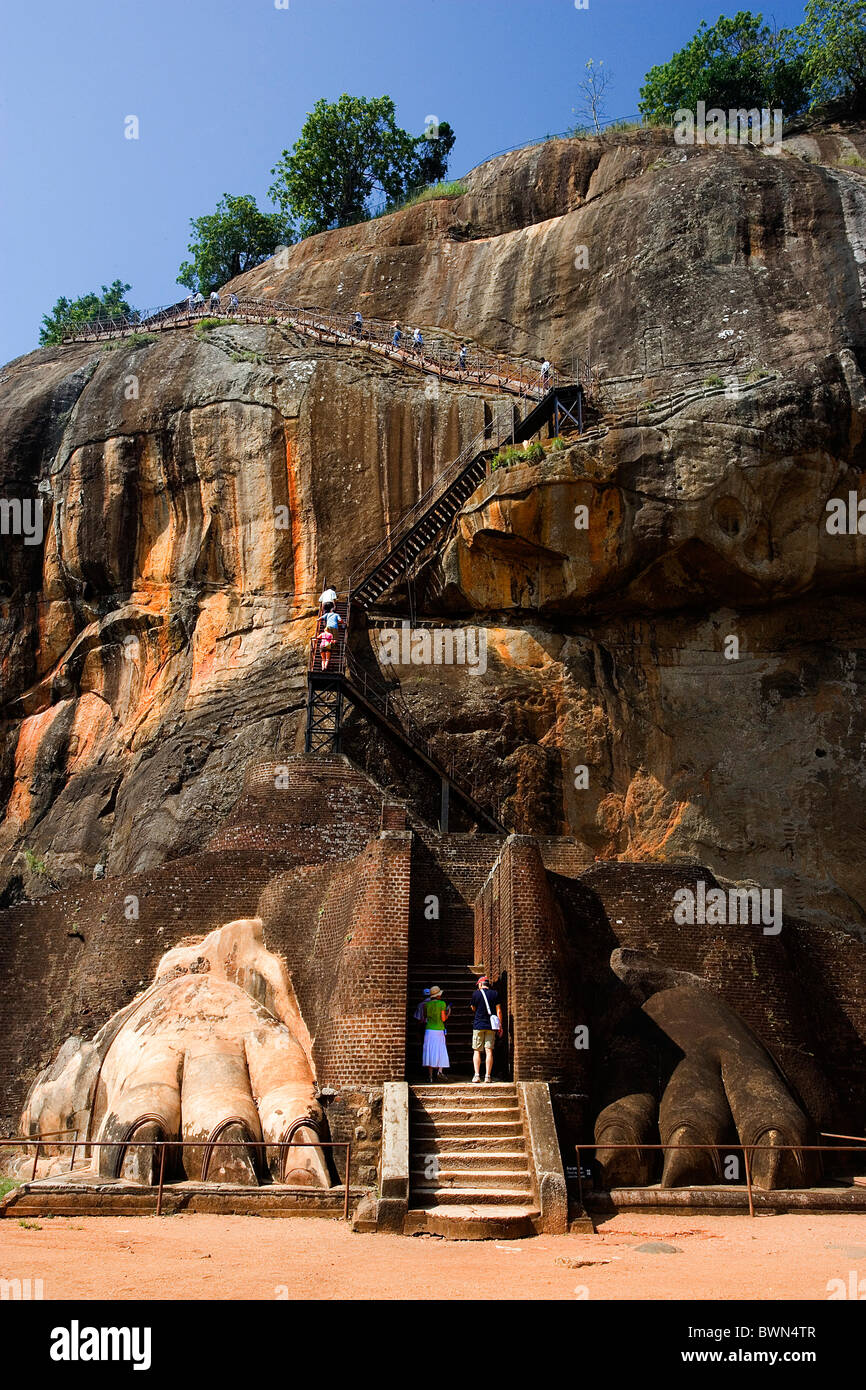 Sri Lanka Asien Sigiriya Stadt antiken Städte UNESCO Welt Kulturerbe Website Festung historische Kultur Rockgeschichte Stockfoto