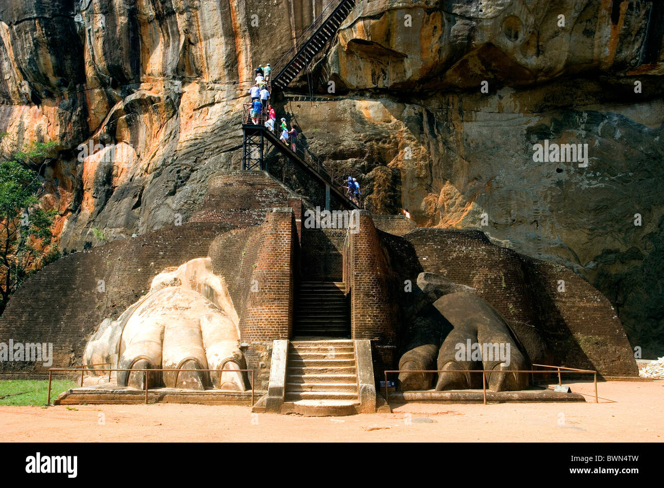 Sri Lanka Asien Sigiriya Stadt antiken Städte UNESCO Welt Kulturerbe Website Festung historische Kultur Rockgeschichte Stockfoto