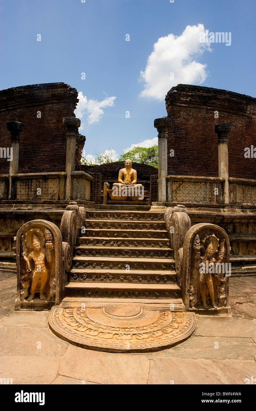 Sri Lanka Asien Polonnaruwa Stadt antiken Städte UNESCO Weltkulturerbe Vatadage Tempel Buddha Buddhismus Cul Stockfoto