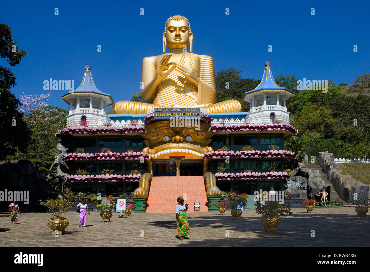 Sri Lanka Asien Dambulla Golden Tempel Museum Besucherzentrum antike Städte Höhle Tempel Rock Tempel UNESCO Wo Stockfoto