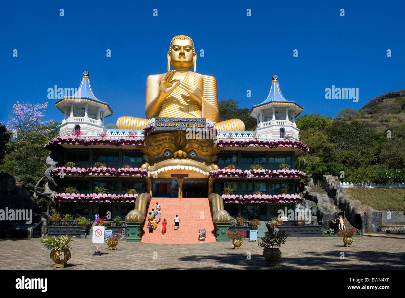 Sri Lanka Asien Dambulla Golden Tempel Museum Besucherzentrum antike Städte Höhle Tempel Rock Tempel UNESCO Wo Stockfoto