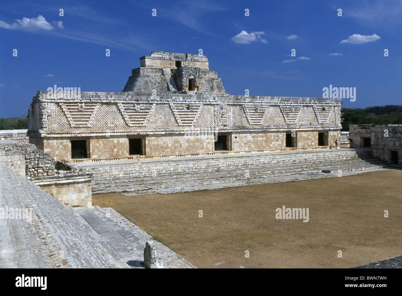 Maya Kultur Uxmal Yucatan Mexiko Mittelamerika Amerika uralten Pyramide Reisen Tempel Urlaub UNESCO Wo Stockfoto