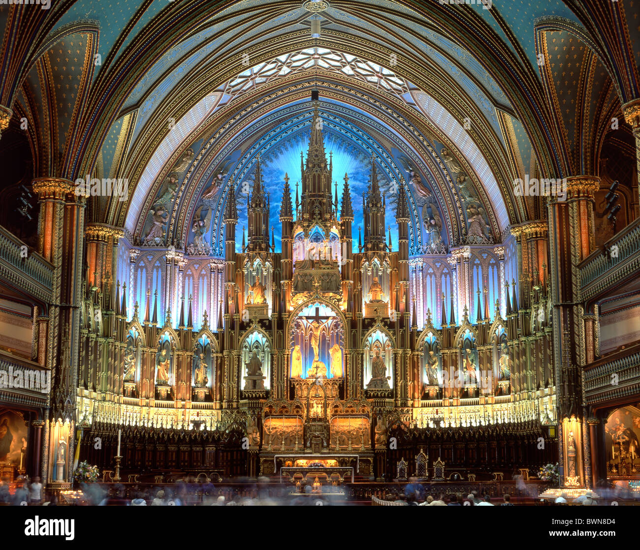 Kanada Nordamerika Amerika Notre Dame Basilica alte Stadt Montreal Provinz von Quebec neugotischen Architekten Stockfoto