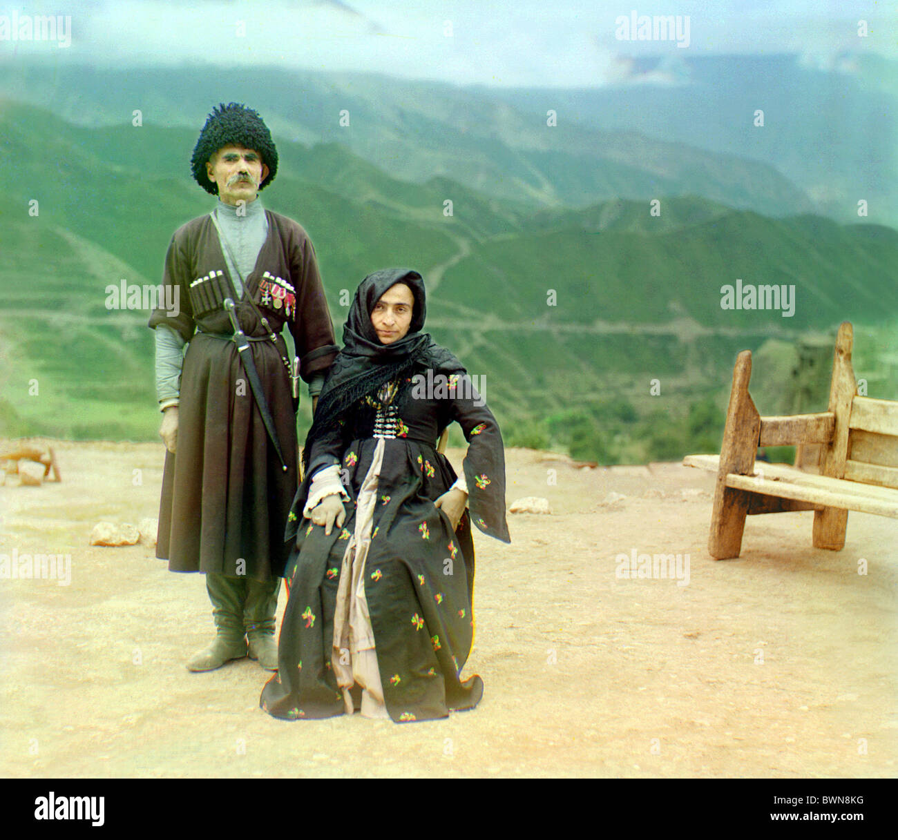 Dagestanischen Arten Dagestan russischen Reiches Gunib Russland zwischen 1905 und 1915 Sergey Mikhaylovich Prokudin-Gorski Stockfoto