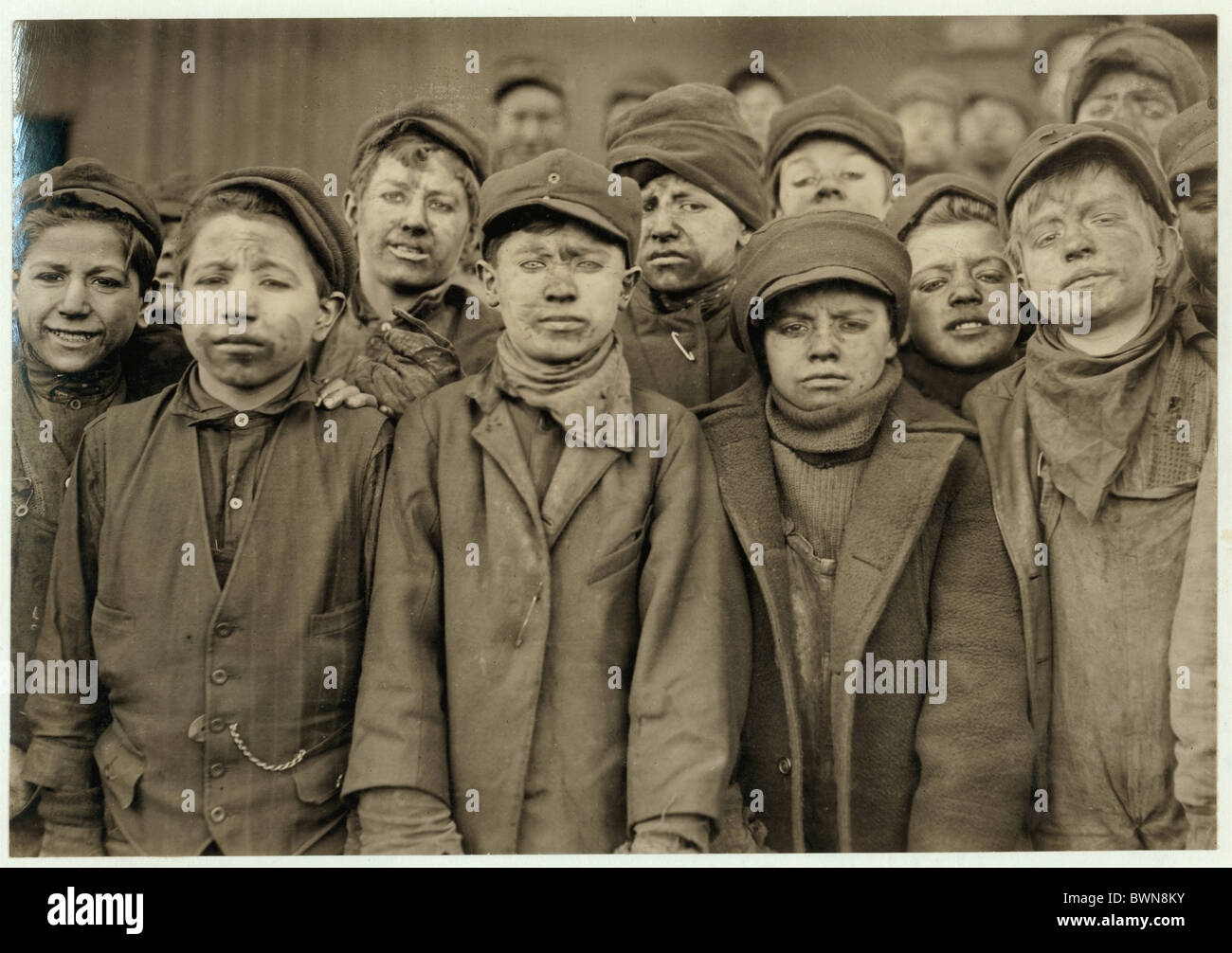 Schutzschalter jungen Hughestown Borough Coal Mine Industrie Porträt Group USA Amerika USA Nordamerika Pi Stockfoto