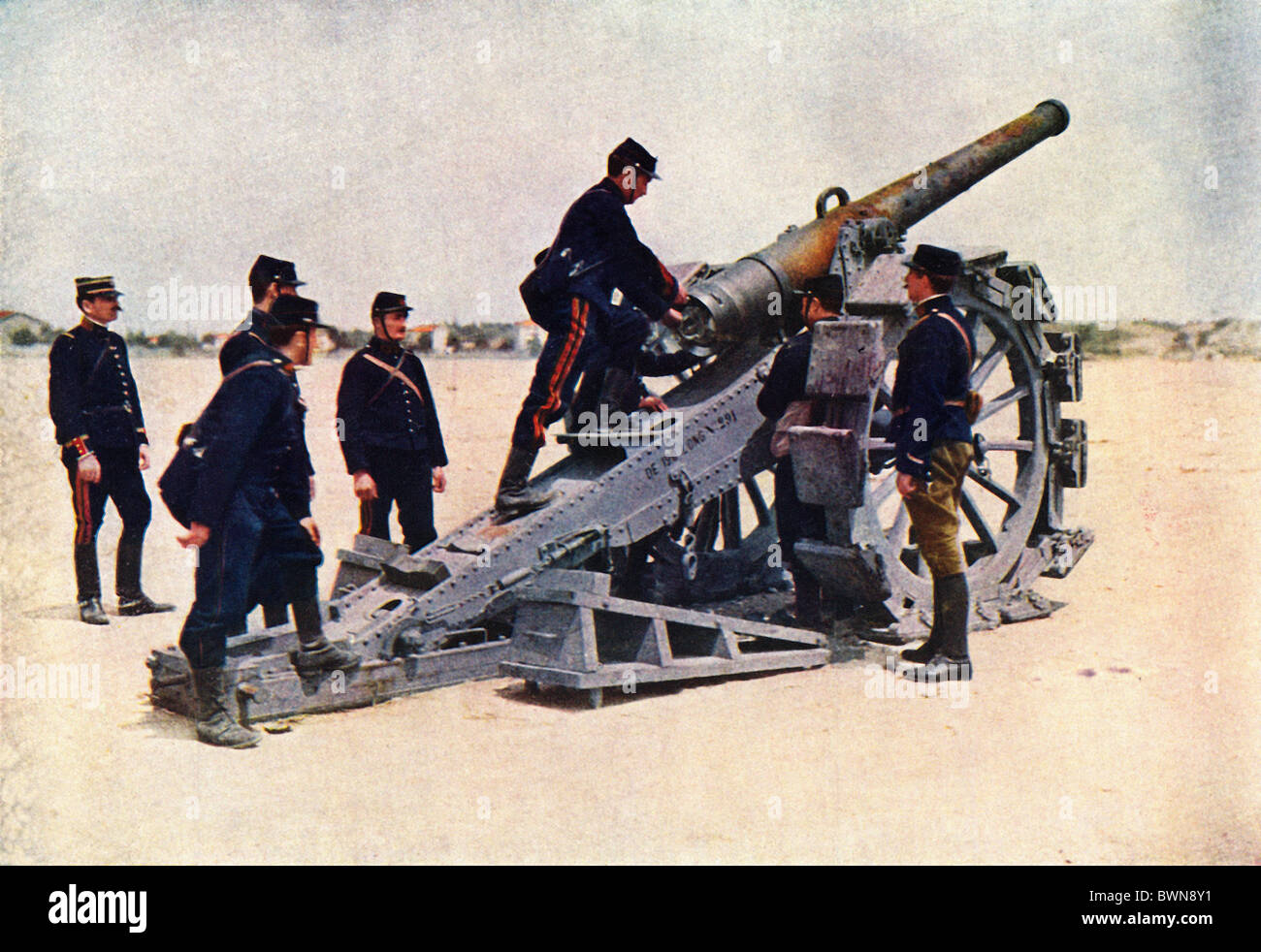 1914 Schlacht an der Marne Weltkrieg Französische Infanterie Französisch Armee Frankreich Europa Pistole Troupes d du 18e Stockfoto