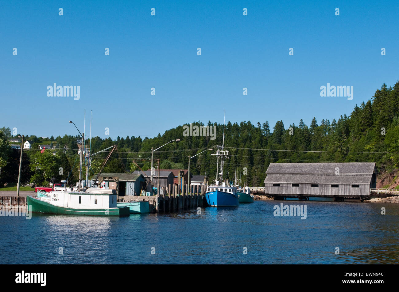 New Brunswick, Kanada. Irische Flusshafen St. Martins. Stockfoto