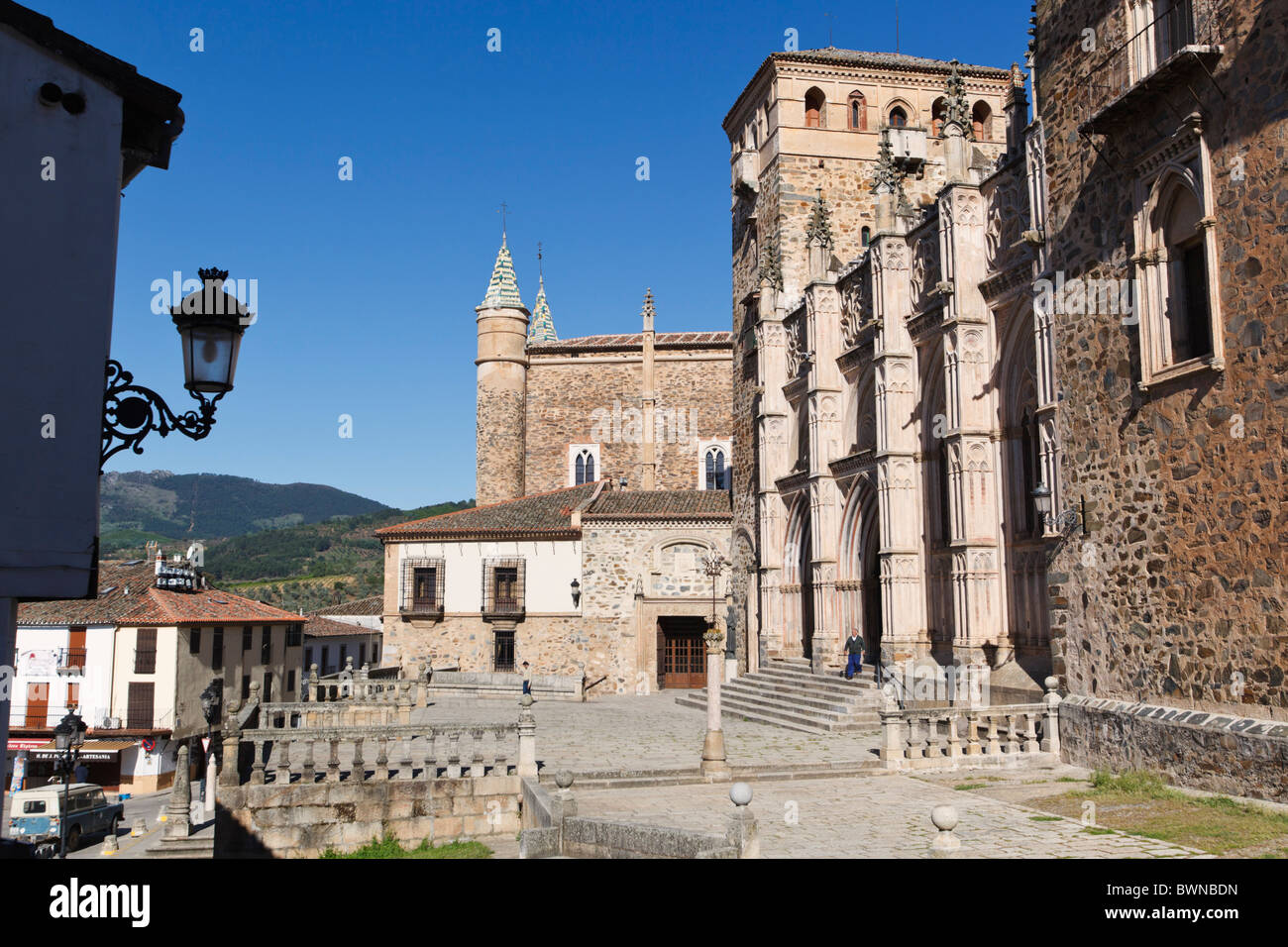 Guadalupe, Provinz Cáceres, Spanien. Das Hieronymite Kloster Santa Maria de Guadalupe. Stockfoto