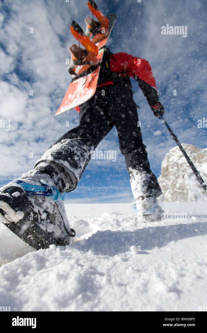 Österreich Europa Dachstein Wintersport Sport Winter Schnee Berg Berge Alpen Schneeschuhe Schneeschuhwandern wa Stockfoto