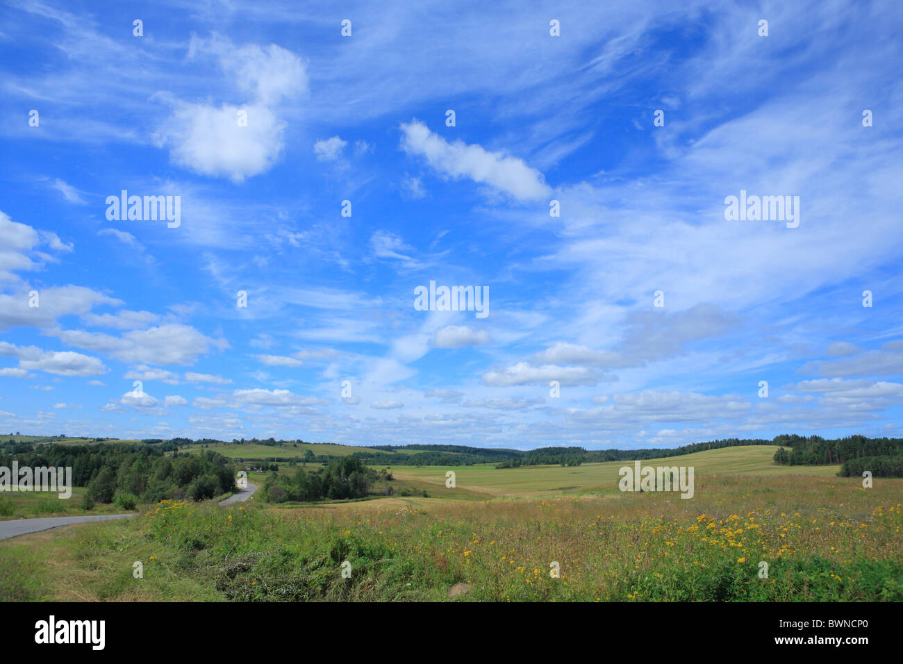 Russland Pezhma russischen Archangelsk Region Archangelsk Europa Norden Nordwesten blauer Himmel ländlicher Gegend Stockfoto