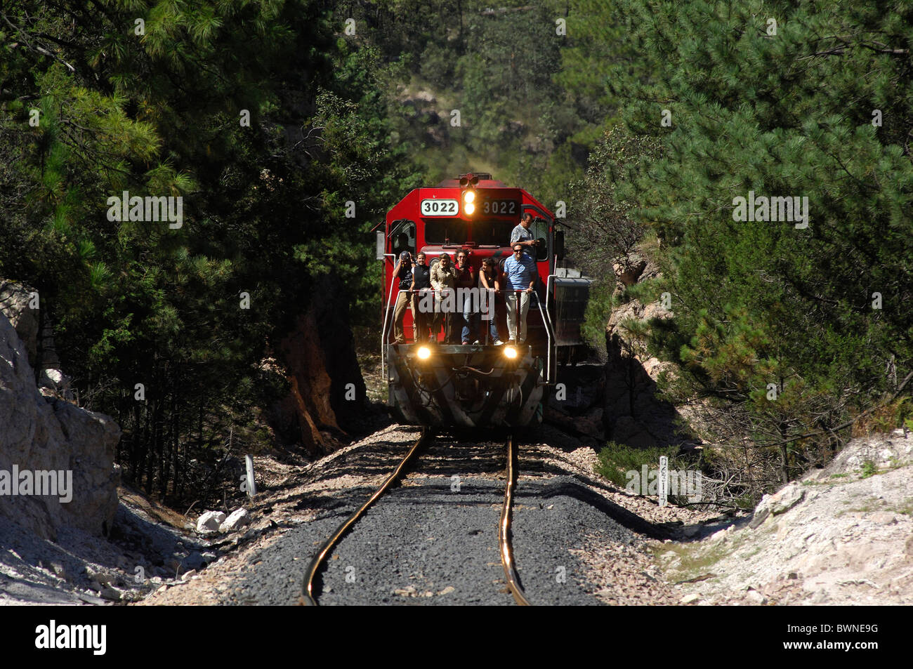 Mexiko Mittelamerika Amerika Chepe Zug Kupfer Canyon Barranca del Cobre Chihuahua al Pacifico-Railroad Schiene Stockfoto