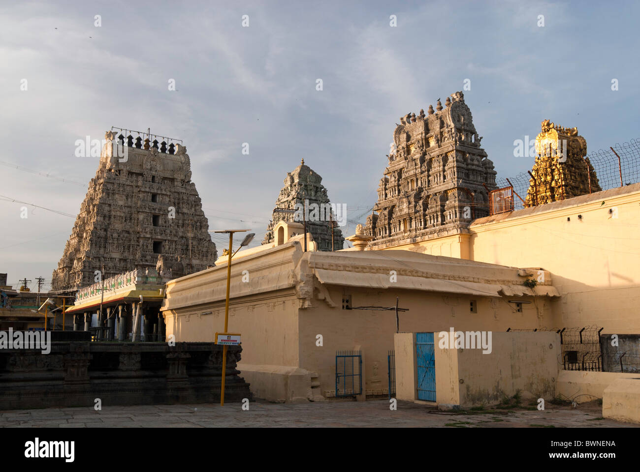 Kamakshi Amman Tempel; Hindu; Saivite; in Kanchipuram; Kancheepuram, Tamil Nadu,India.morning. Stockfoto