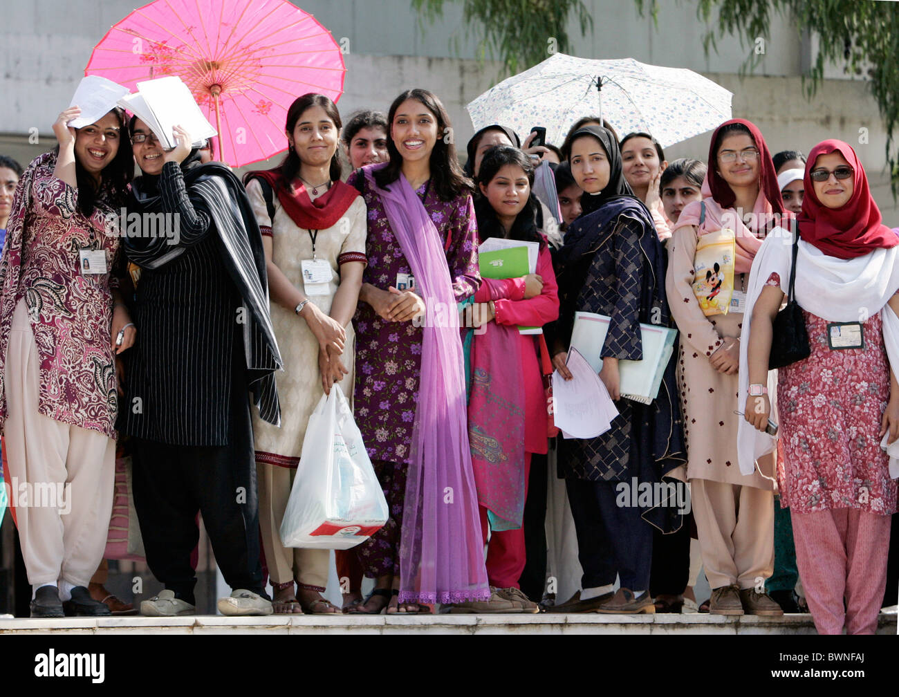 Studenten der Universität alle weiblichen Fatima Jinnah in Rawalpindi, Pakistan Stockfoto