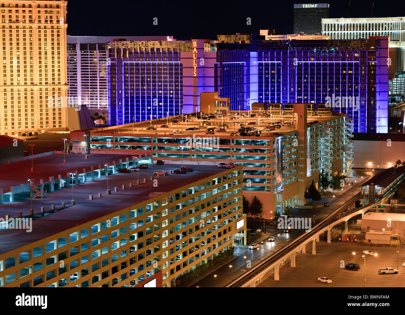 Nachtaufnahme, Las Vegas, Nevada Stockfoto
