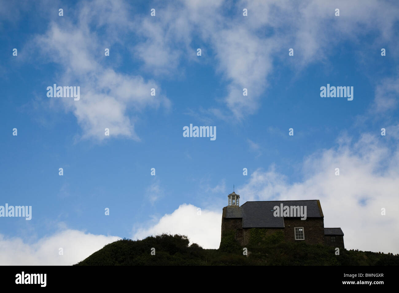 Historischen Leuchtturm und Kapelle in Ilfracombe Stockfoto