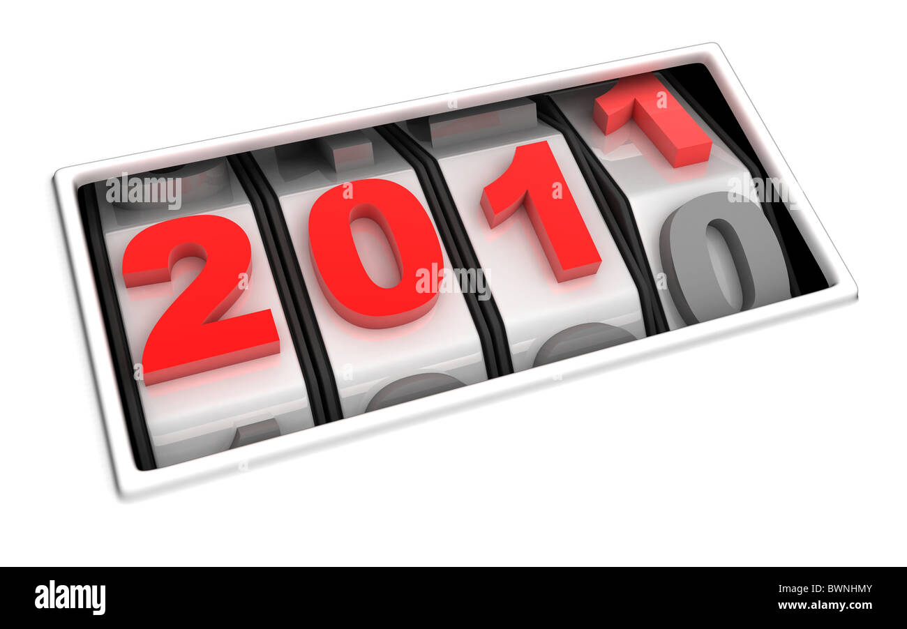 Abstrakte Neujahr (in 3d gemacht, isoliert) Stockfoto