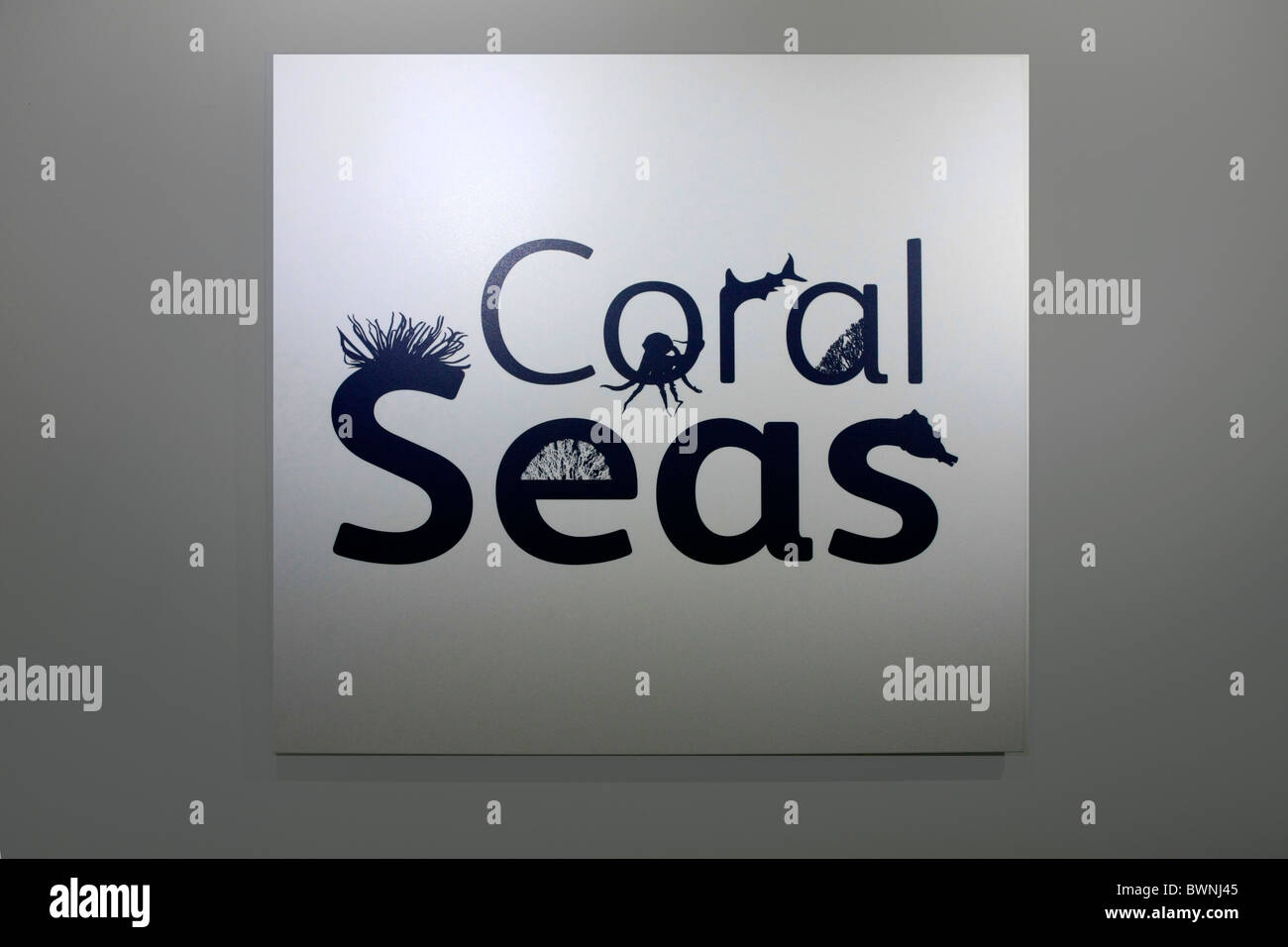 Coral Seas Zeichen Stockfoto