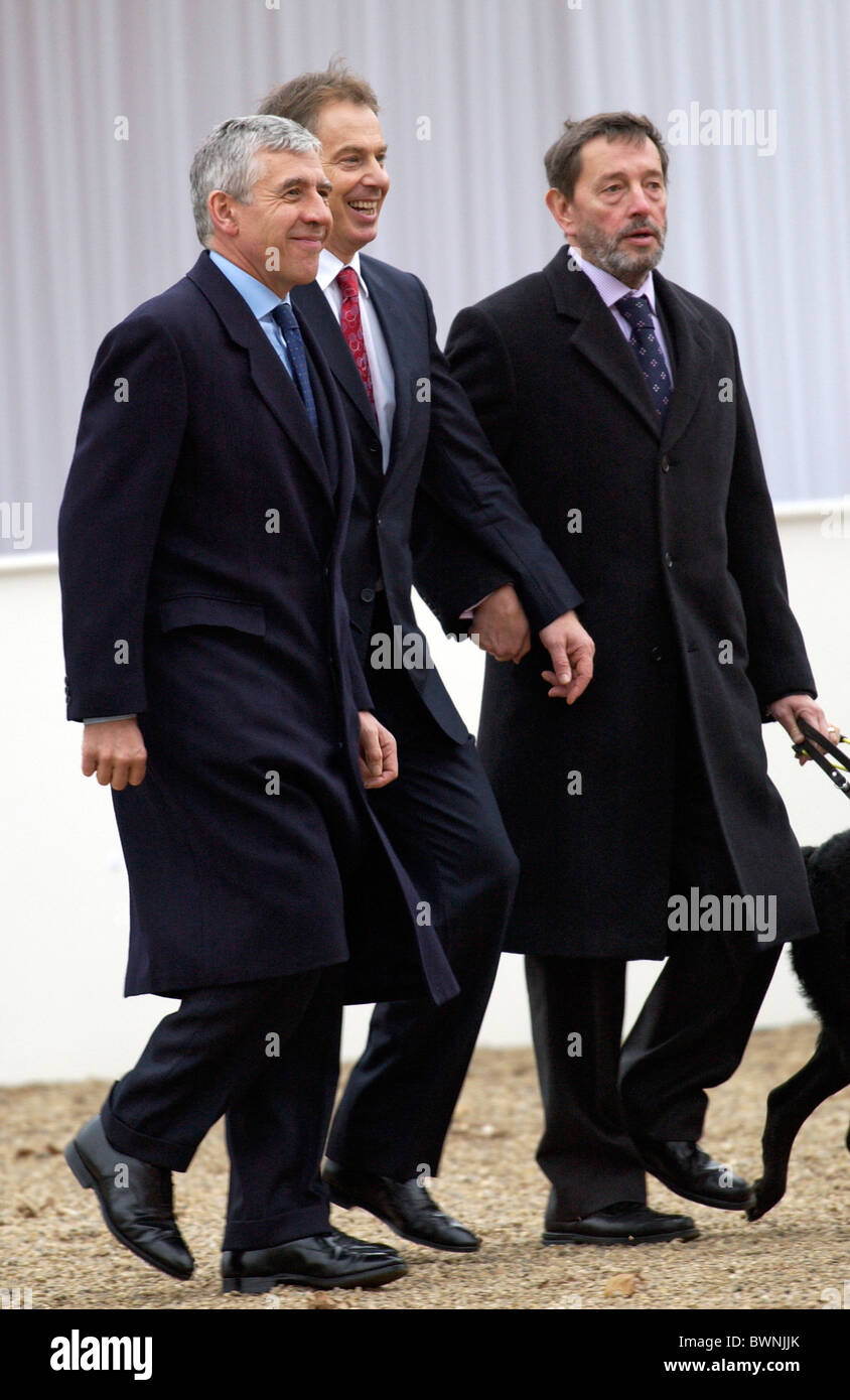 Tony Blair, David Blunkett und Jack Straw im Willkommenszeremonie zu Ehren des Präsidenten der Republik Korea Stockfoto