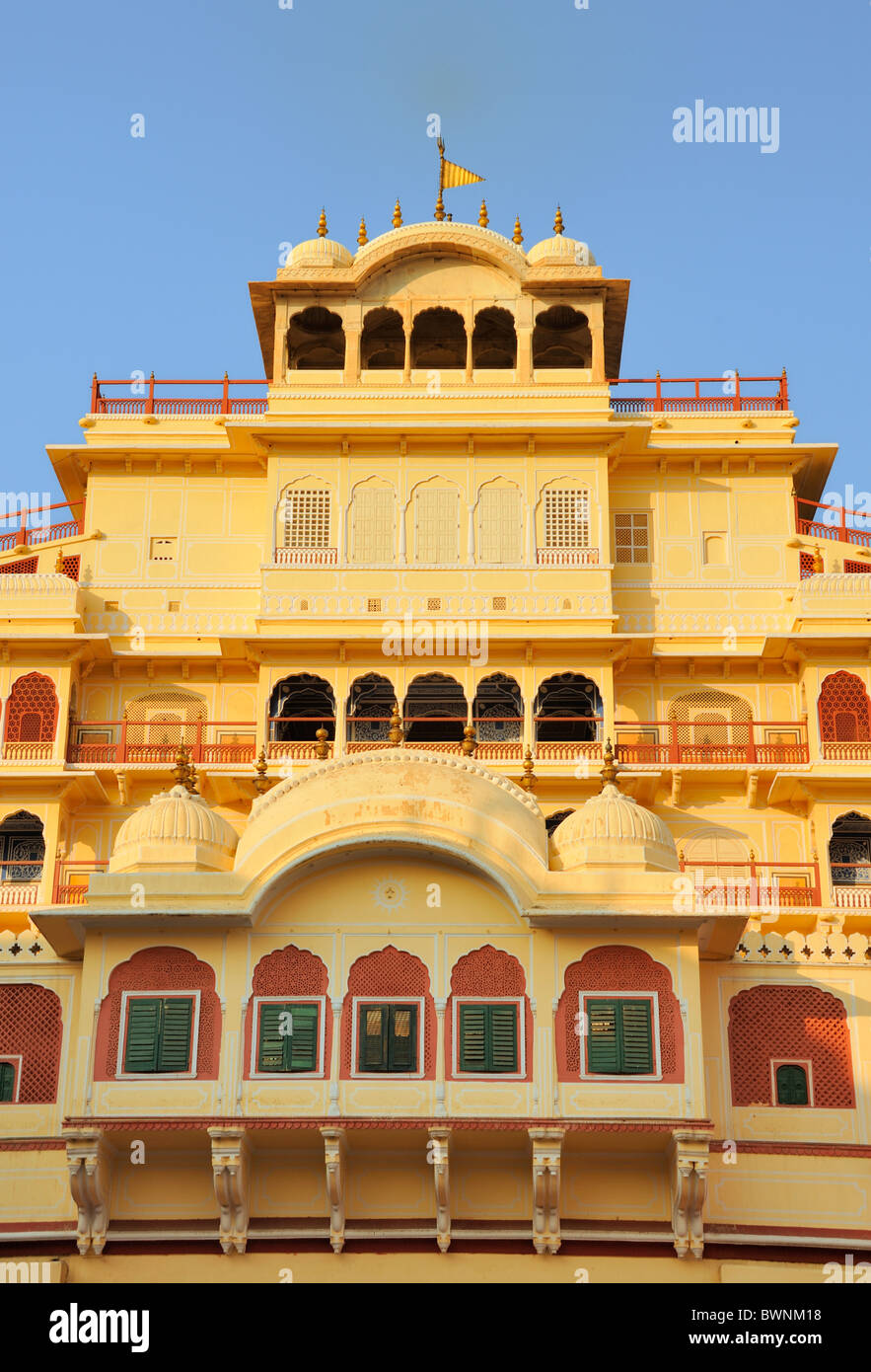 Chandra Mahal, Stadtschloss, Jaipur. Stockfoto