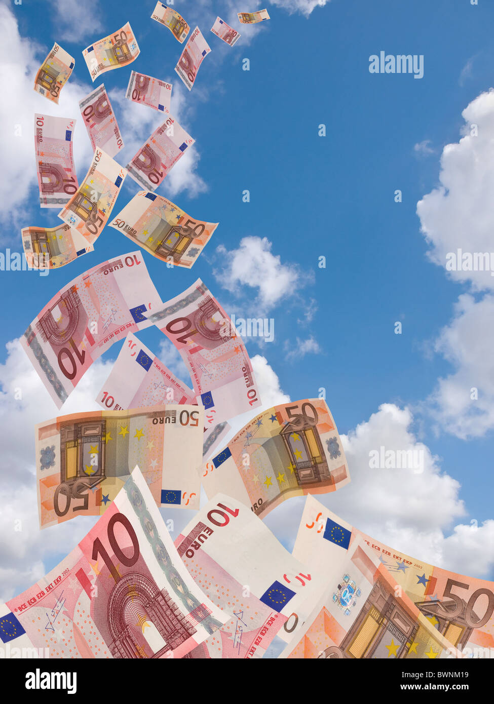 Euro Flyng entfernt Stockfoto
