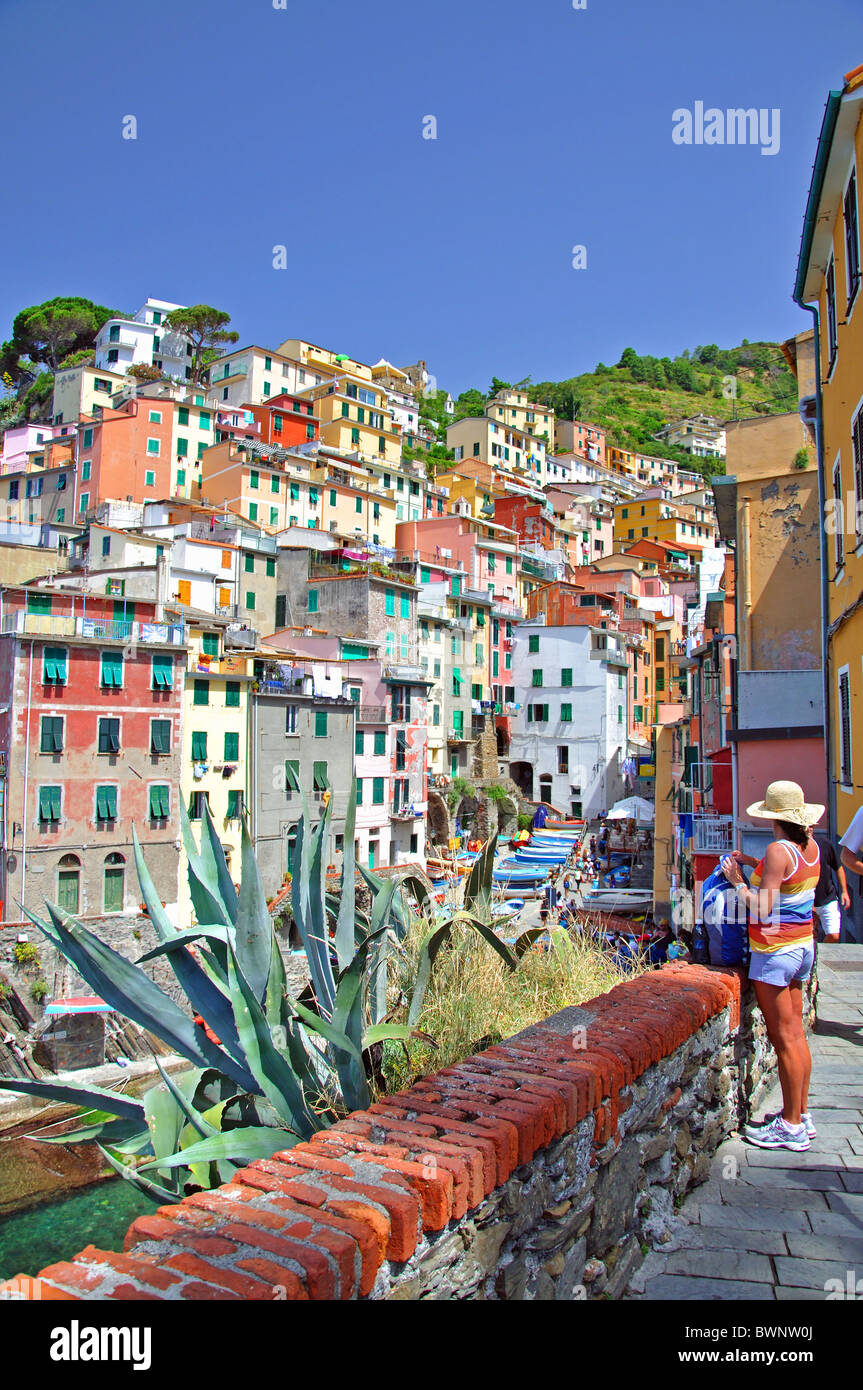 Riomaggiore 5 Terre Cinque Cinqueterre Italien Stockfoto
