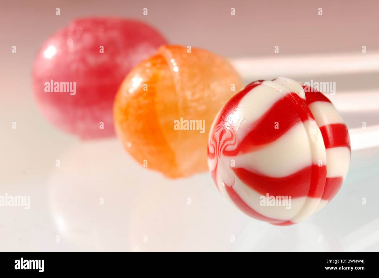 Bunte Lutscher appetitlich Nahaufnahme horizontale Ausrichtung Stockfoto