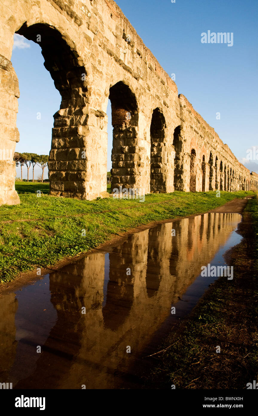 Aqua Claudia Aquädukt, Rom Italien Stockfoto