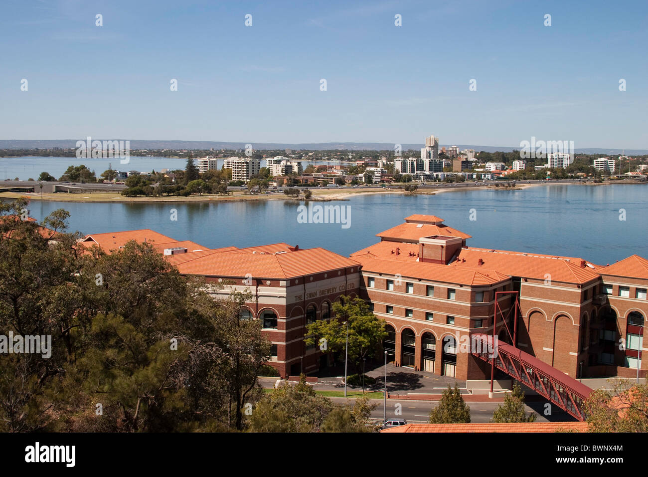 Alte Brauerei, aufbauend auf den Swan River in Perth, Australien Stockfoto