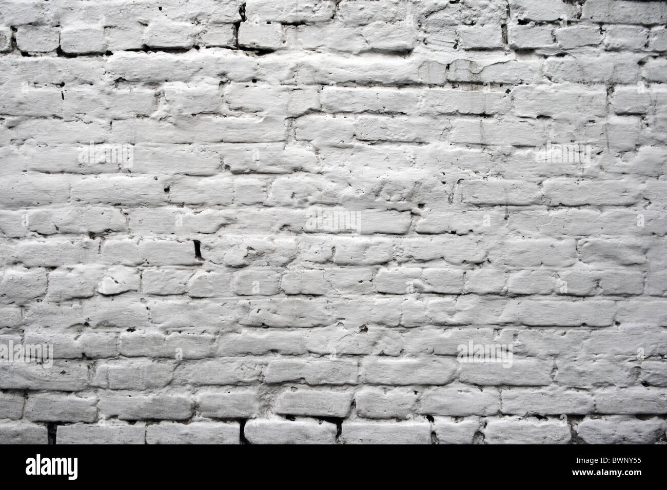 alte Mauer in weiß lackiert Stockfoto