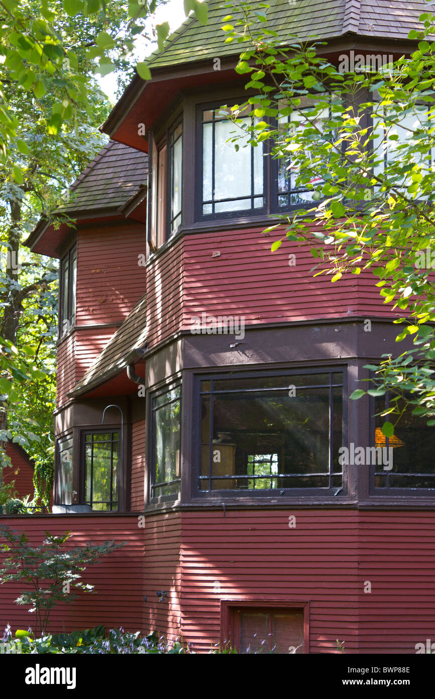 Detail von Frank Lloyd Wright Robert s. Parker House (1892), 1019 Chicago Avenue, Oak Park, Illinois, USA Stockfoto