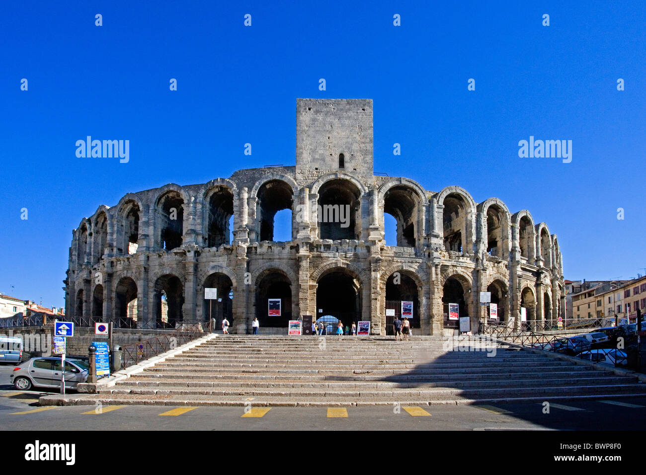 Frankreich Europa Arles Provence Region Stadt Stadt römischen Amphitheater Juli 2007 Europa Arena Welt UNESCO Welterbe Stockfoto