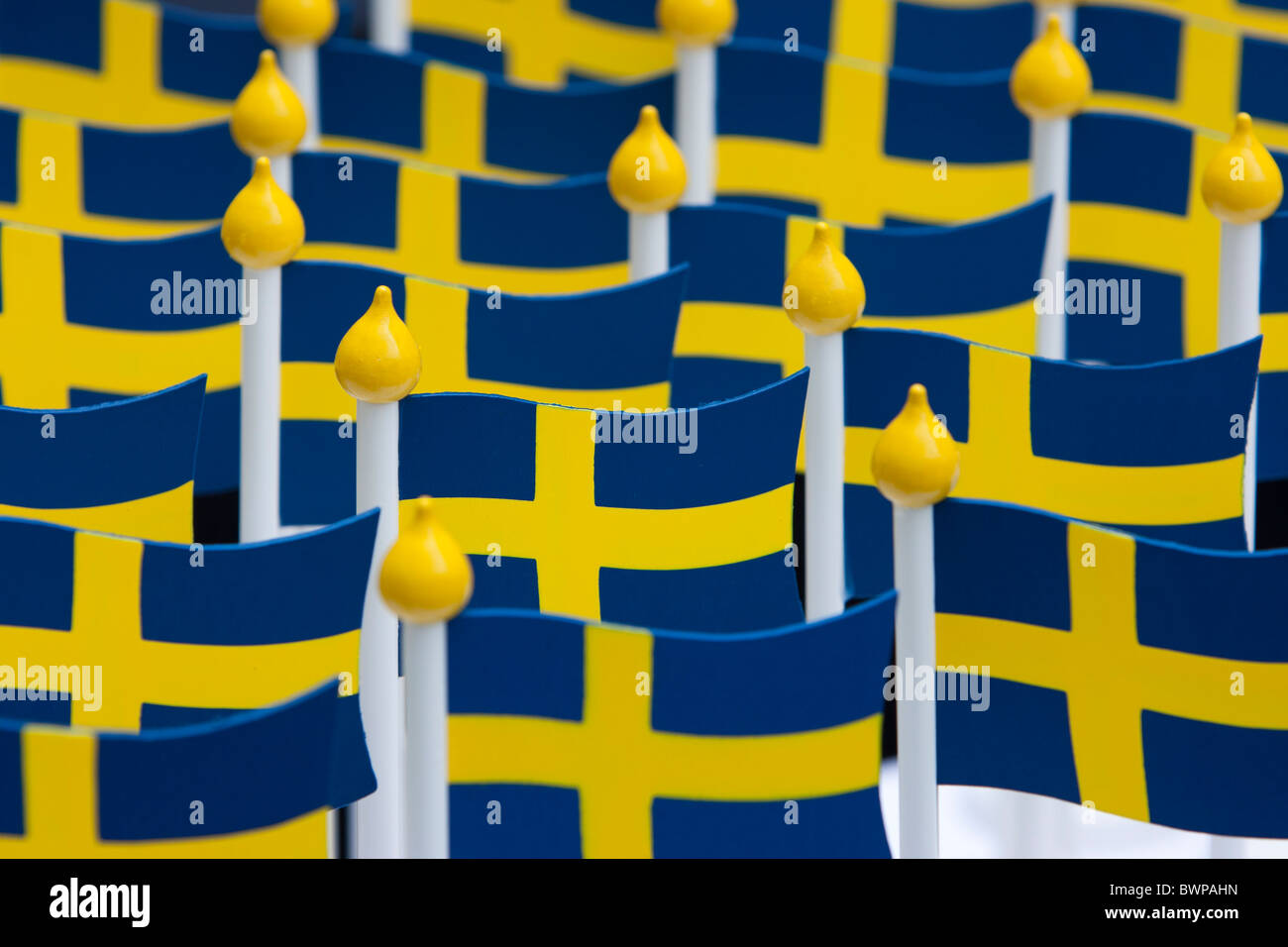 Schwedische Flaggen Stockfoto