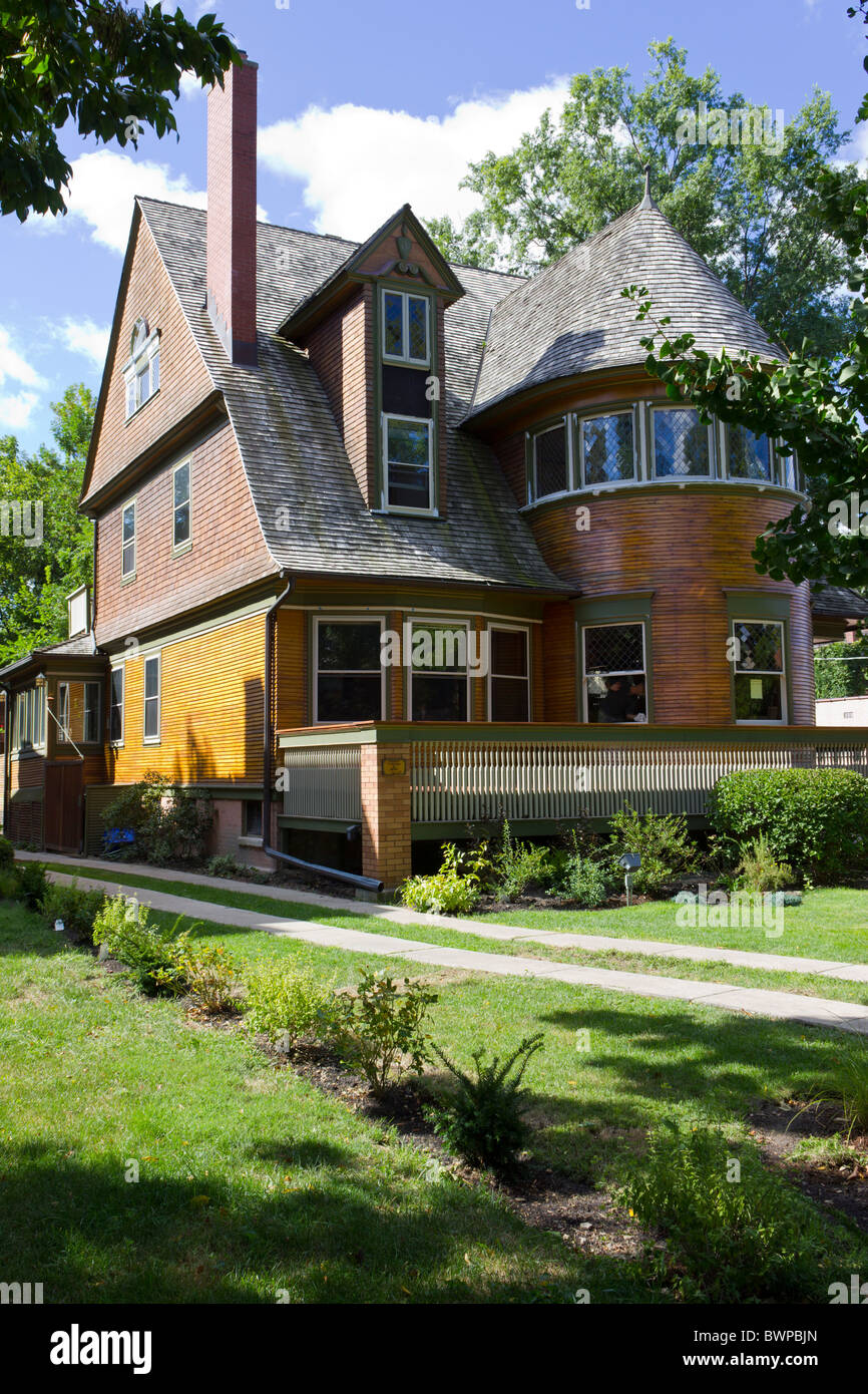 Frank Lloyd Wrights Robert p. Parker House (1892), 1019 Chicago Avenue, Oak Park, Illinois, USA Stockfoto