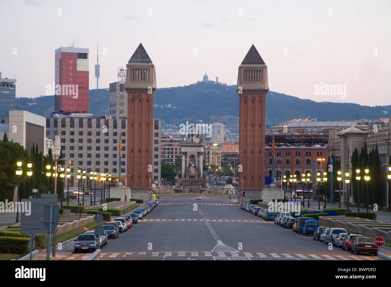 Barcelona - Blick vom Palast Real - Plazza Espana Stockfoto
