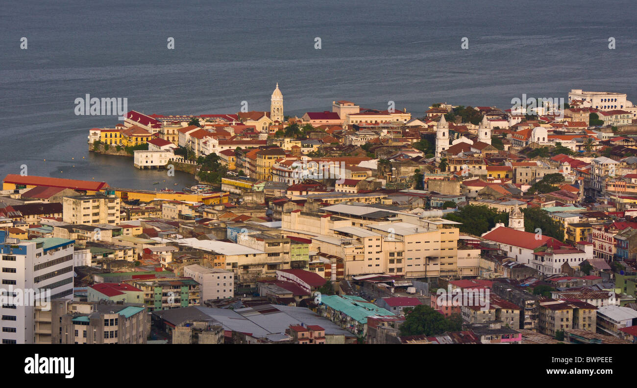 PANAMA-Stadt, PANAMA - Luftbild von Casco Viejo, historischen Zentrum der Stadt. Stockfoto