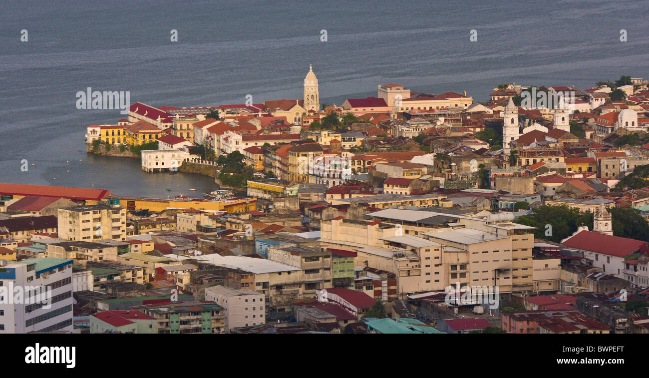 PANAMA-Stadt, PANAMA - Luftbild von Casco Viejo, historischen Zentrum der Stadt. Stockfoto