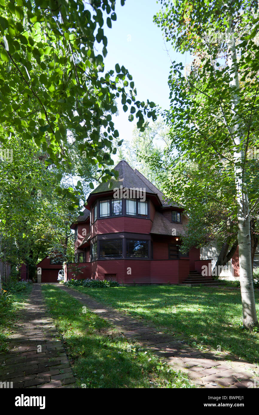 Frank Lloyd Wrights Robert p. Parker House (1892), 1019 Chicago Avenue, Oak Park, Illinois, USA Stockfoto