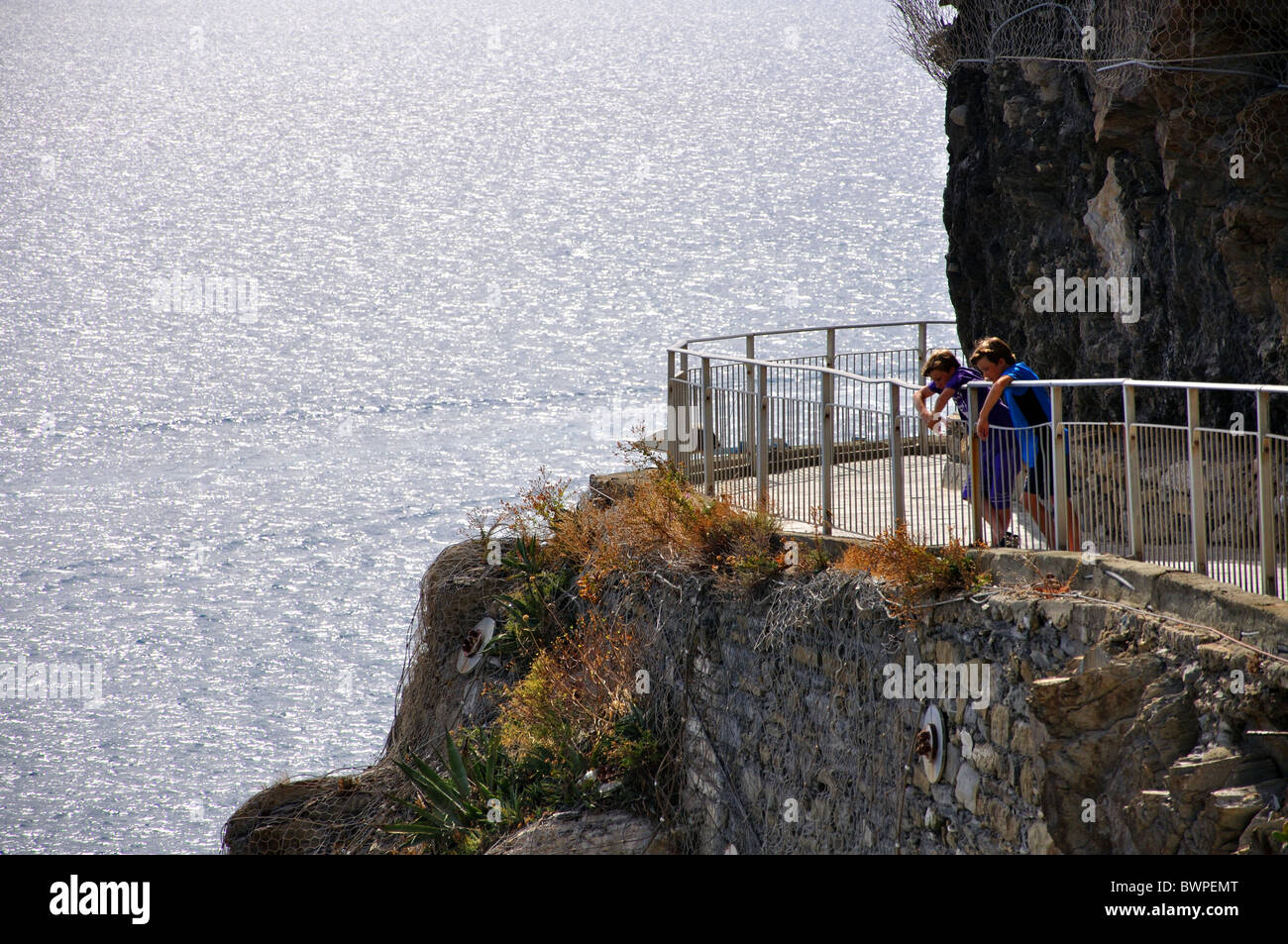 Romantische Art 5 Cinqueterre Italien Riomaggiore Stockfoto