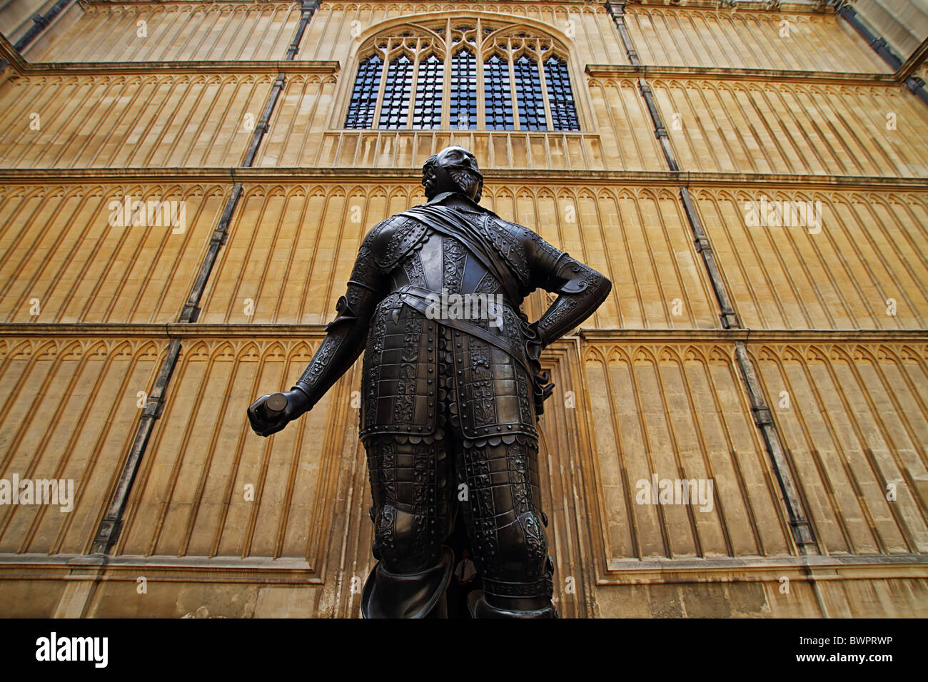 Bodlean Library Oxford Earl of Pembroke statue Stockfoto