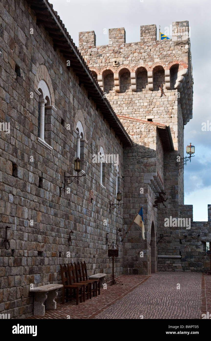 Castello di Amorosa Weingut in Napa Valley in Kalifornien ist ein Nachbau einer italienischen Burg Stockfoto