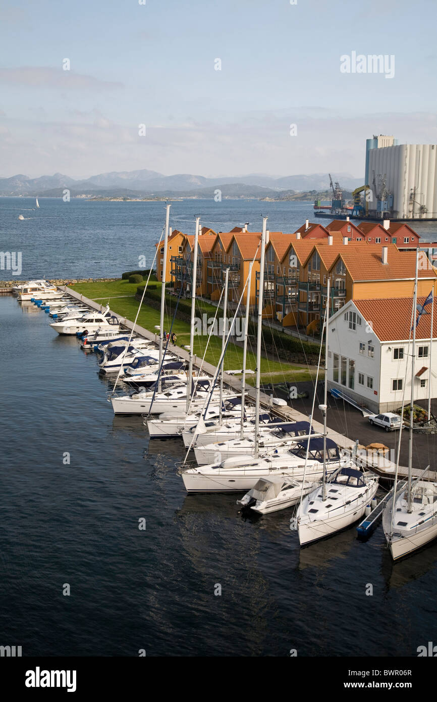 Stadt Stavanger Norwegen neuen Stadtteil Grasholmen Meer Europa Rogaland Nordskandinavien Wasser Yachten s Stockfoto