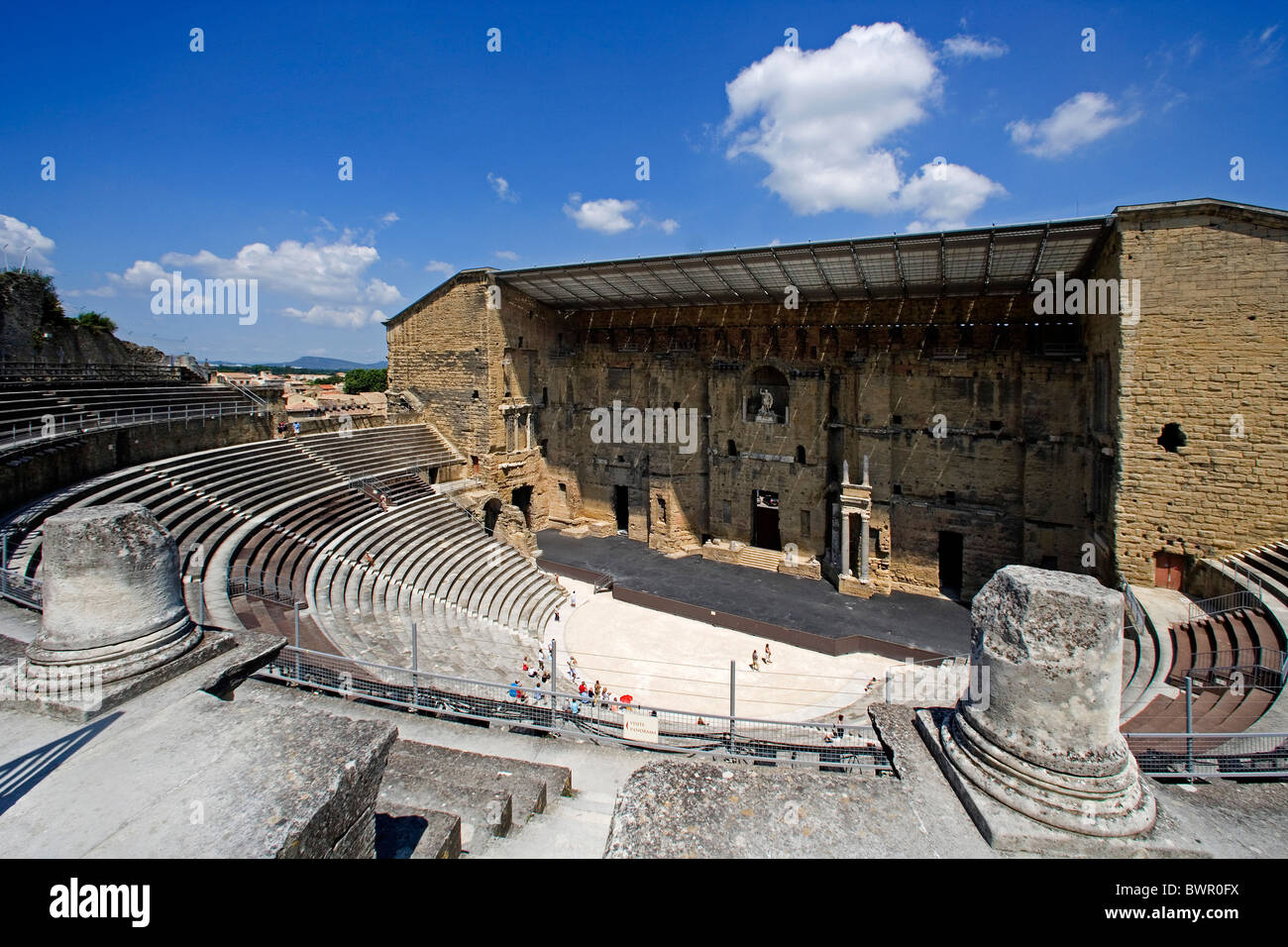 Frankreich Europa Orange Stadt römischen Theater UNESCO Welt Kulturerbe Architektur Römer antike historische Stockfoto