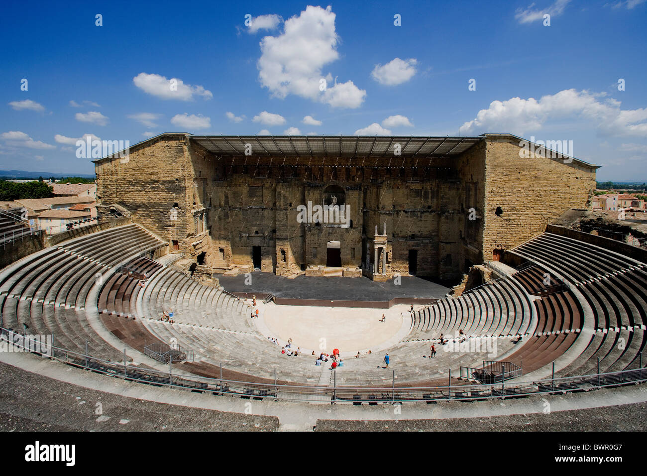 Frankreich Europa Orange Stadt römischen Theater UNESCO Welt Kulturerbe Architektur Römer antike historische Stockfoto