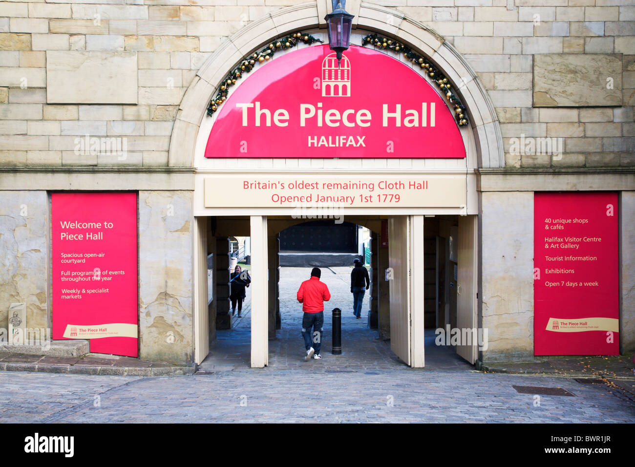 Eingang zum Stück Hall Halifax Halifax West Yorkshire England Stockfoto