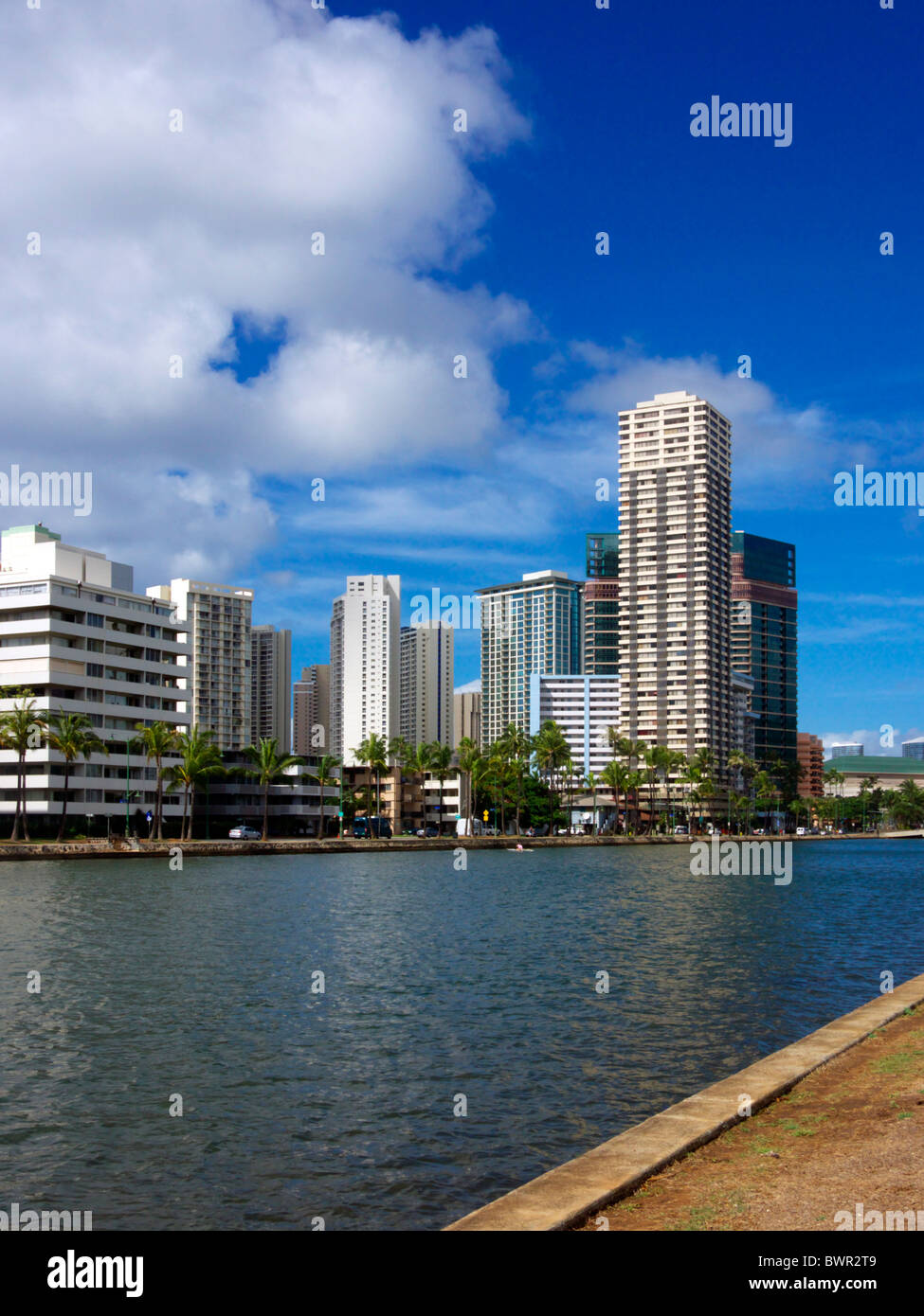 Ala Wai Canal, Honolulu Stockfoto