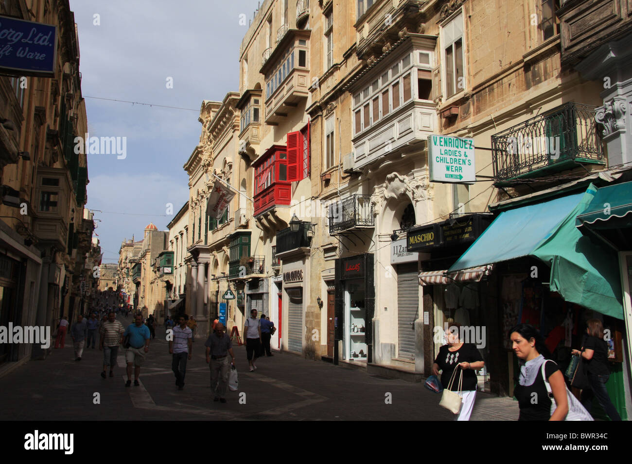 Malta Valletta Valletta reisen Straße Straße Fußgänger Stockfoto