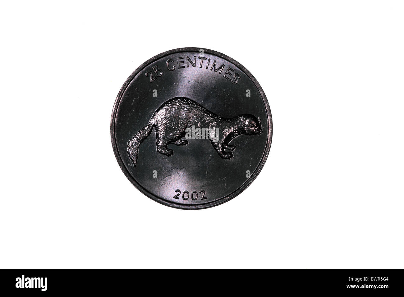 Kongolesischen 25 Centimes-Münze (Demokratische Republik) Stockfoto