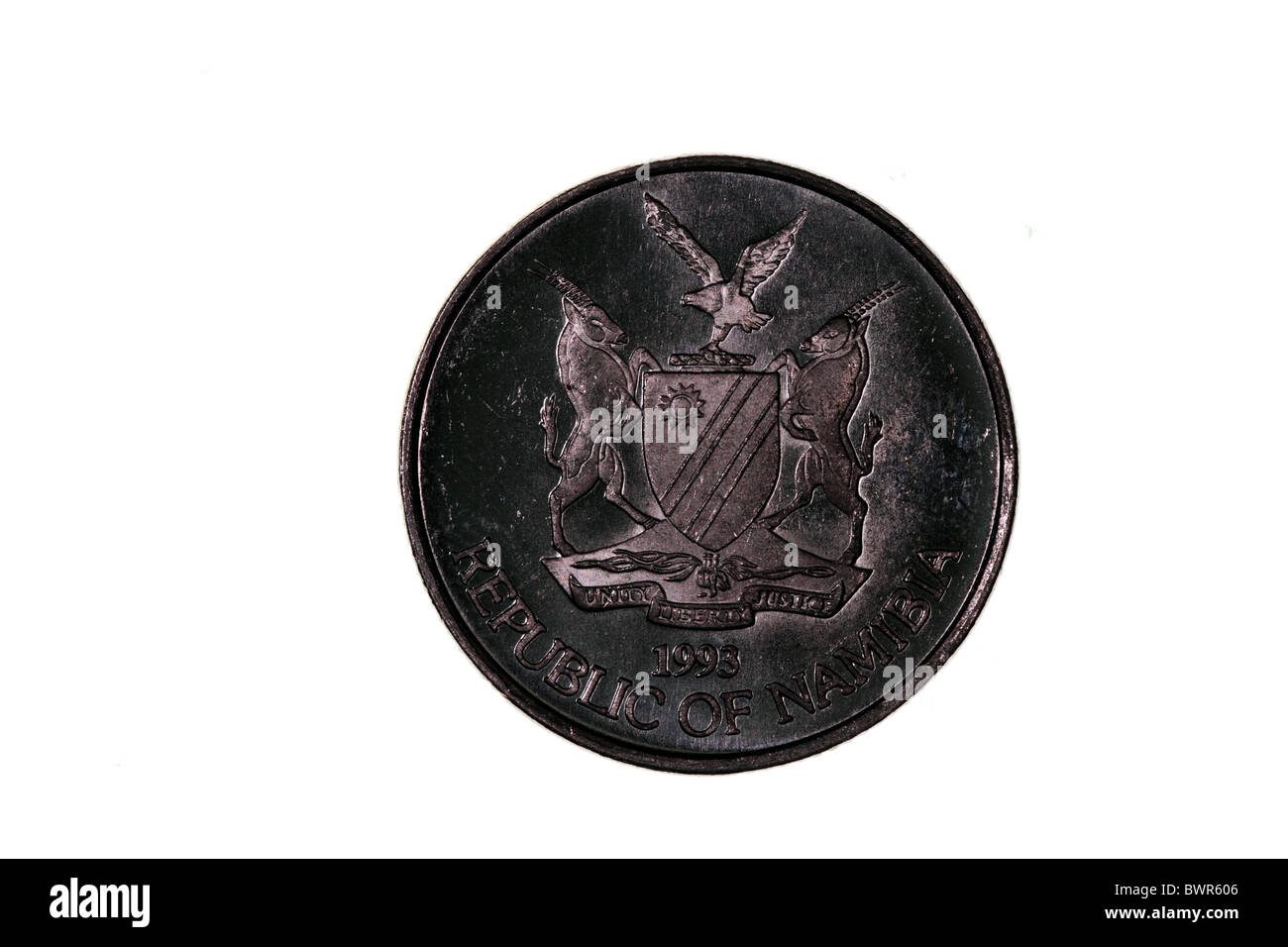 Namibische 50-Cent-Münze Stockfoto